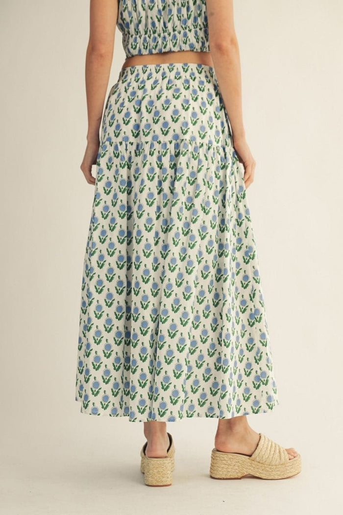 The Paige Skirt - Blue Floral