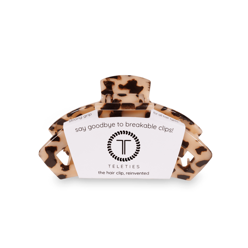 TELETIES - Open Small Hair Clip - Blonde Tortoise
