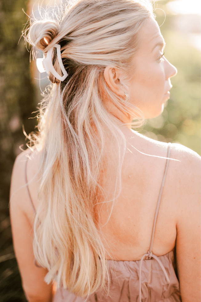 TELETIES - Open Small Hair Clip - Coconut White