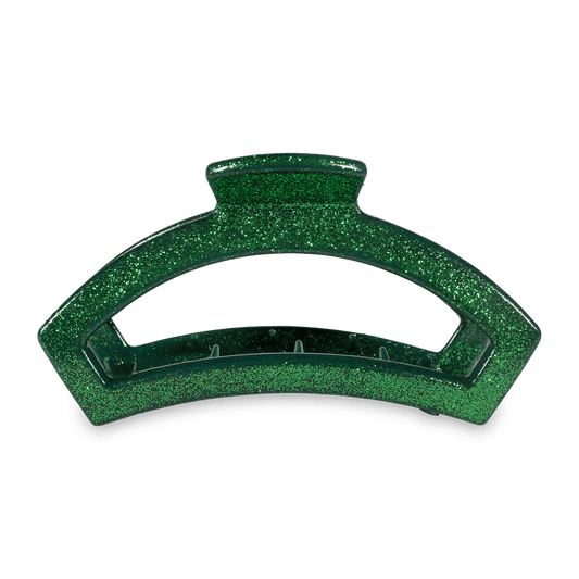 TELETIES - Open Large Hair Clip - Green Glitter
