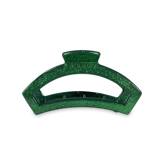 TELETIES - Open Medium Hair Clip - Green Glitter