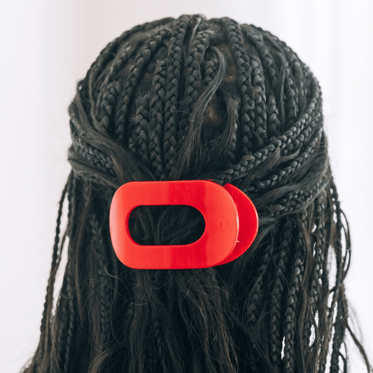 TELETIES - Medium Flat Round Hair Clip - Red Carpet Ready