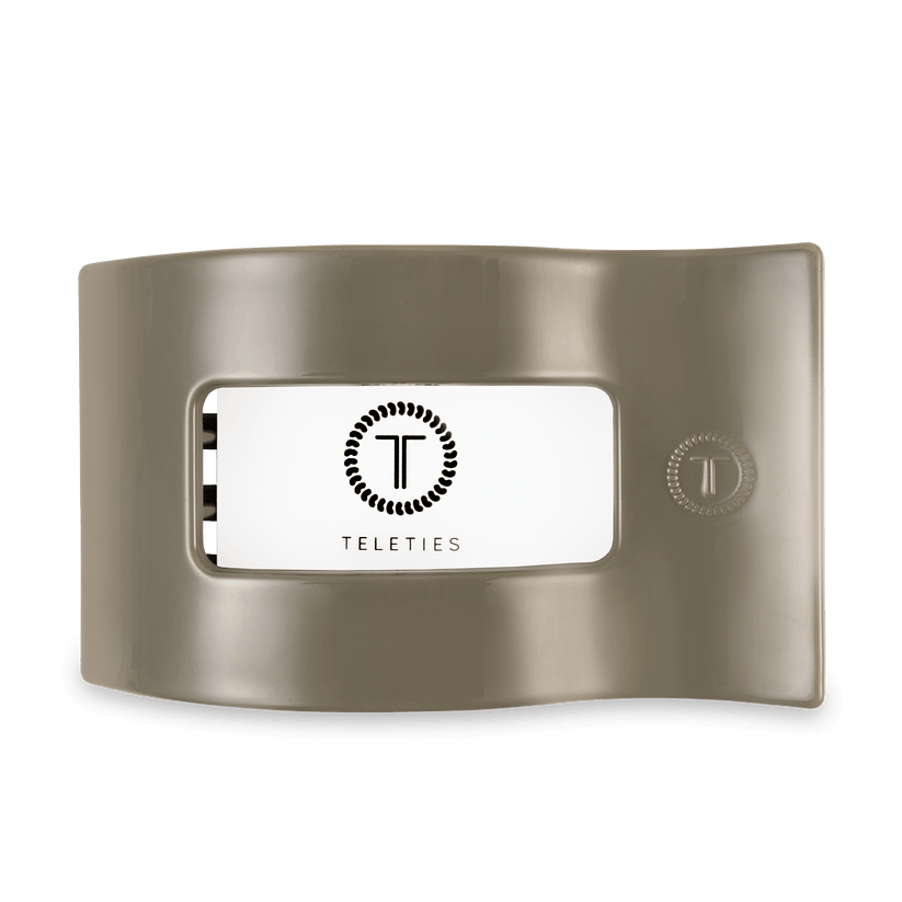 TELETIES - Large Flat Rectangle Hair Clip - Sage It Ain't So