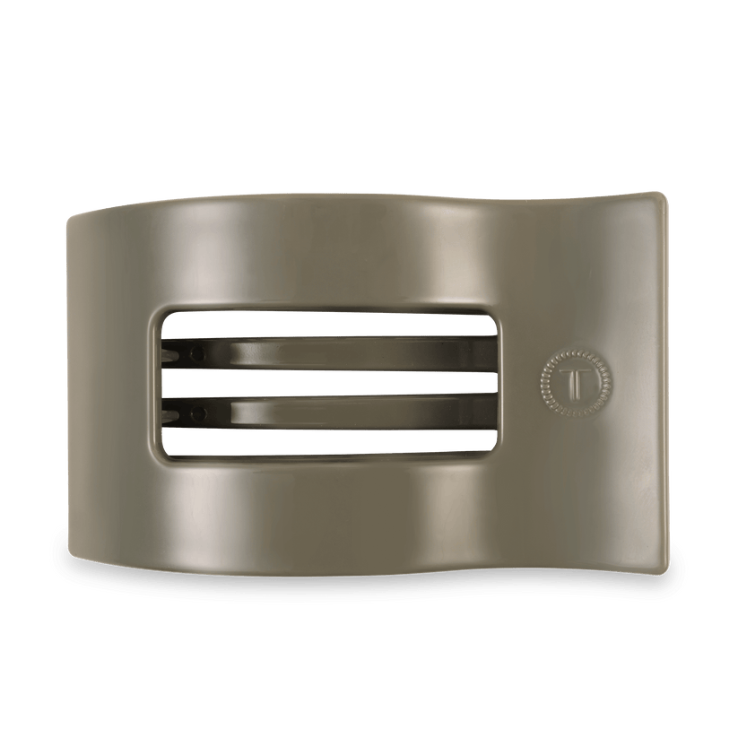 TELETIES - Large Flat Rectangle Hair Clip - Sage It Ain't So