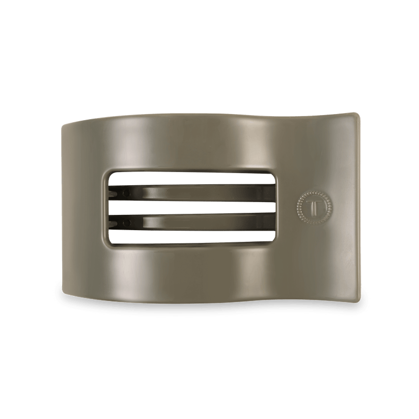 TELETIES - Medium Flat Rectangle Hair Clip - Sage It Ain't So