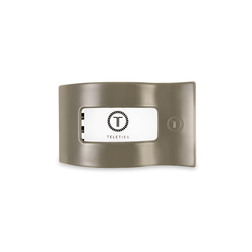 TELETIES - Small Flat Rectangle Hair Clip - Sage It Ain't So