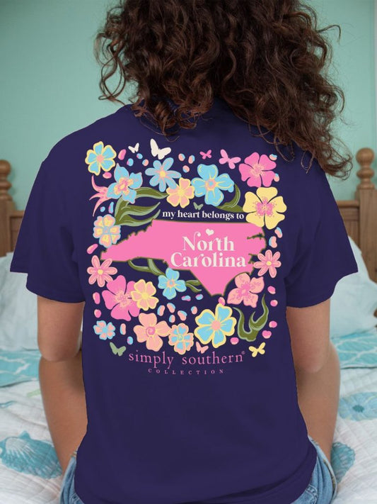 FINAL SALE - Simply Southern - My Heart Belongs to North Carolina SS Tee - 2024