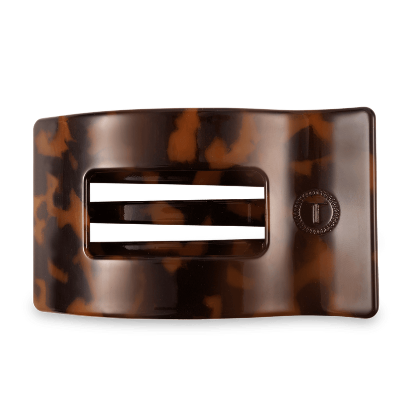 TELETIES - Large Flat Rectangle Hair Clip - Tortoise