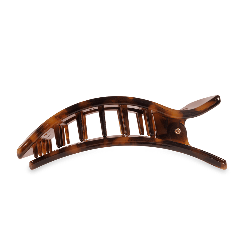 TELETIES - Large Flat Rectangle Hair Clip - Tortoise