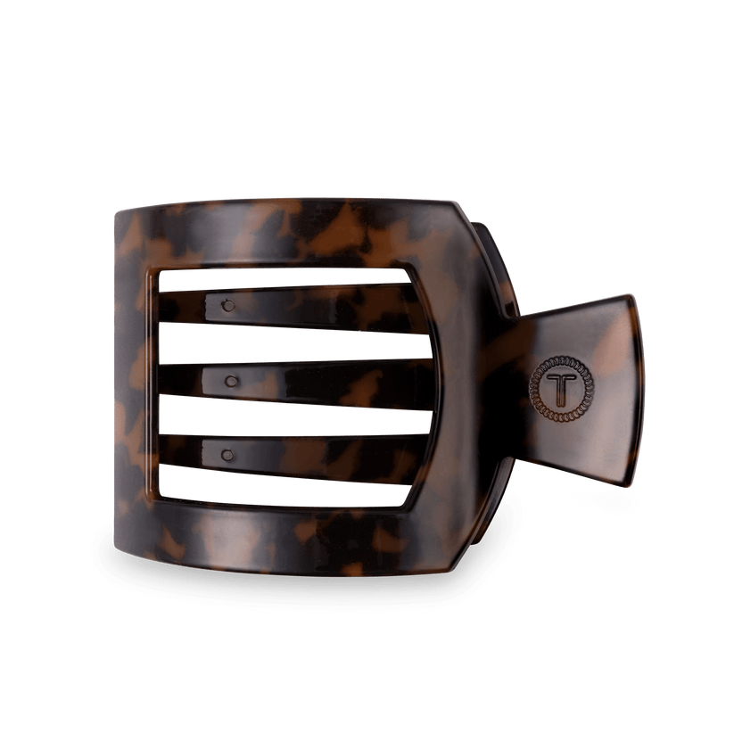 TELETIES - Large Flat Square Clip - Tortoise