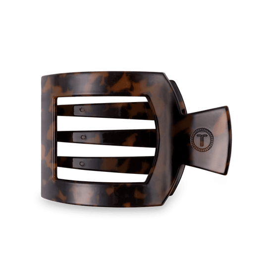 TELETIES - Large Flat Square Clip - Tortoise