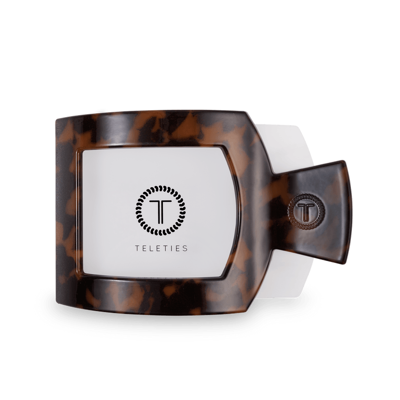 TELETIES - Large Flat Square Clip - Tortoise