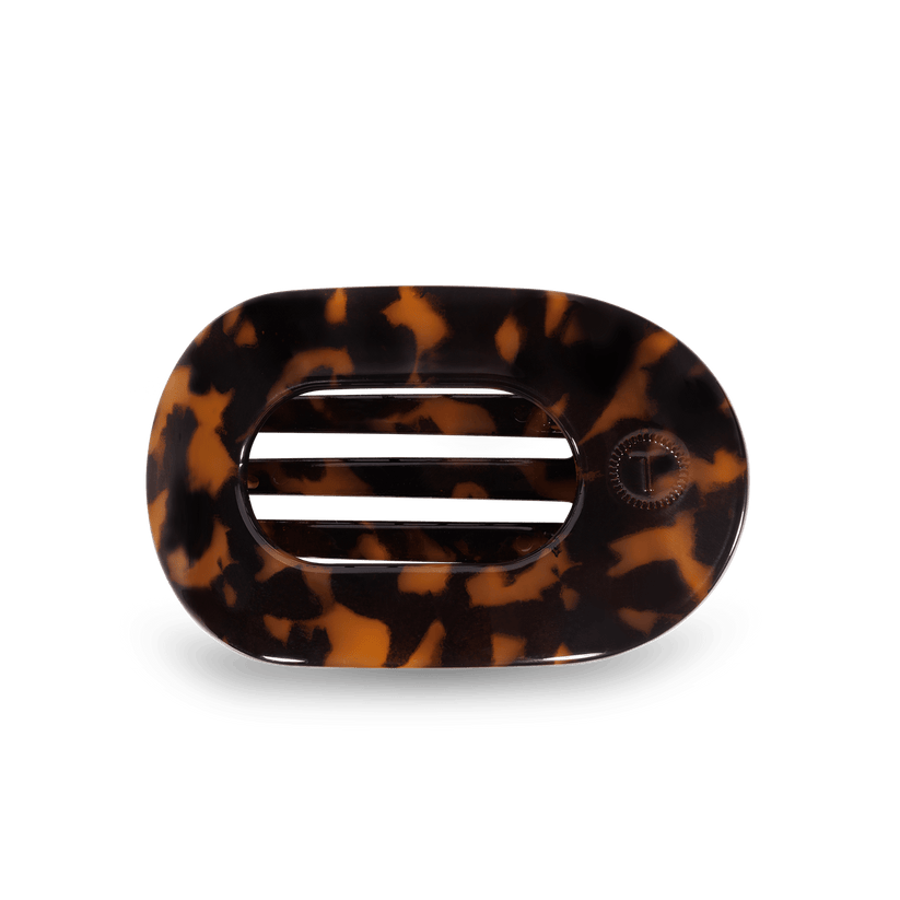 TELETIES - Medium Flat Round Hair Clip - Tortoise