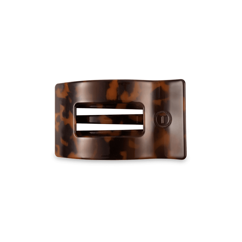TELETIES - Small Flat Rectangle Hair Clip - Tortoise