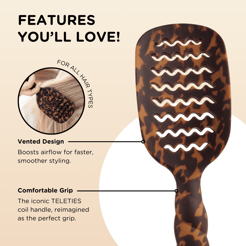 TELETIES - Vented Hair Brush - Tortoise