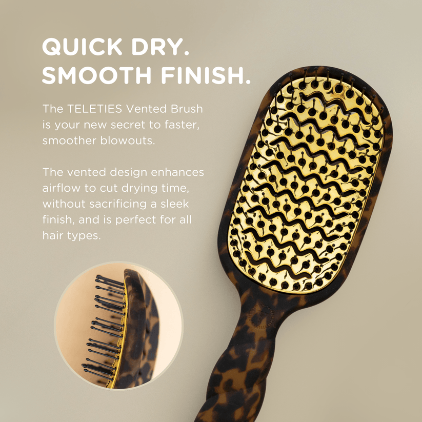 TELETIES - Vented Hair Brush - Tortoise