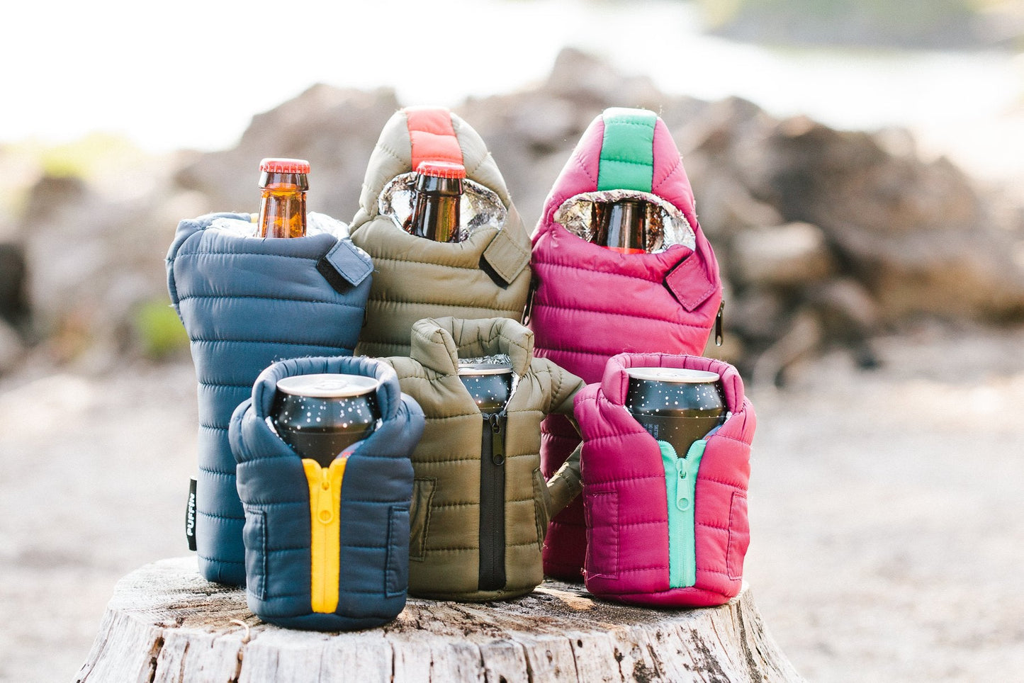 Puffin Can & Bottle Cooler Vest - CIDER & TEAL