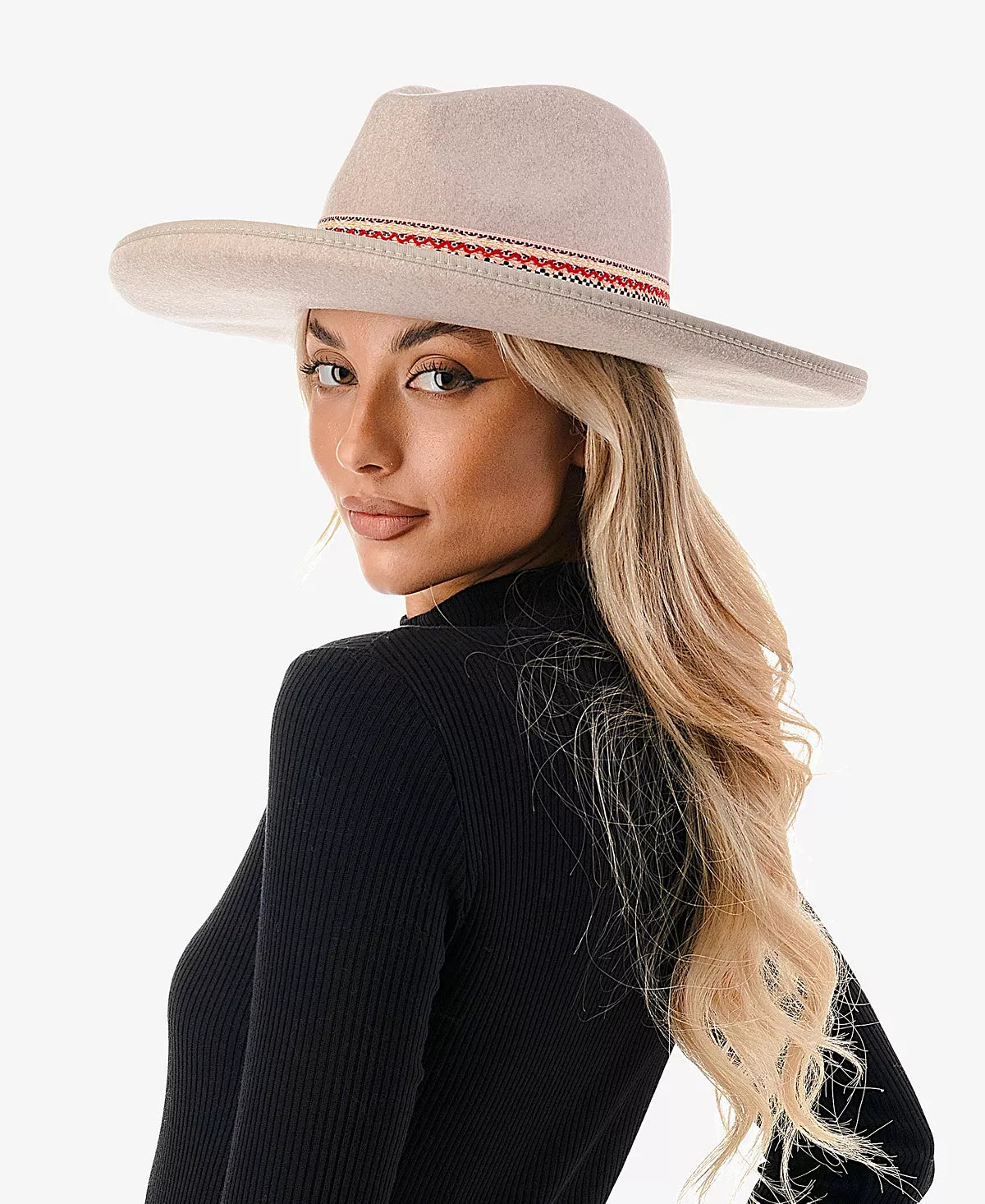The Felicity Wool Blend Panama Hat TAN