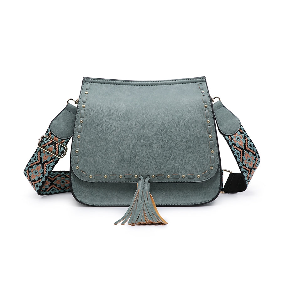 The Brinley Studded Crossbody Bag - Teal