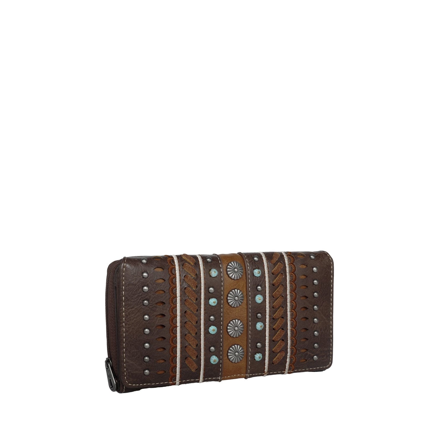 Montana West Studs Collection Wallet - Coffee