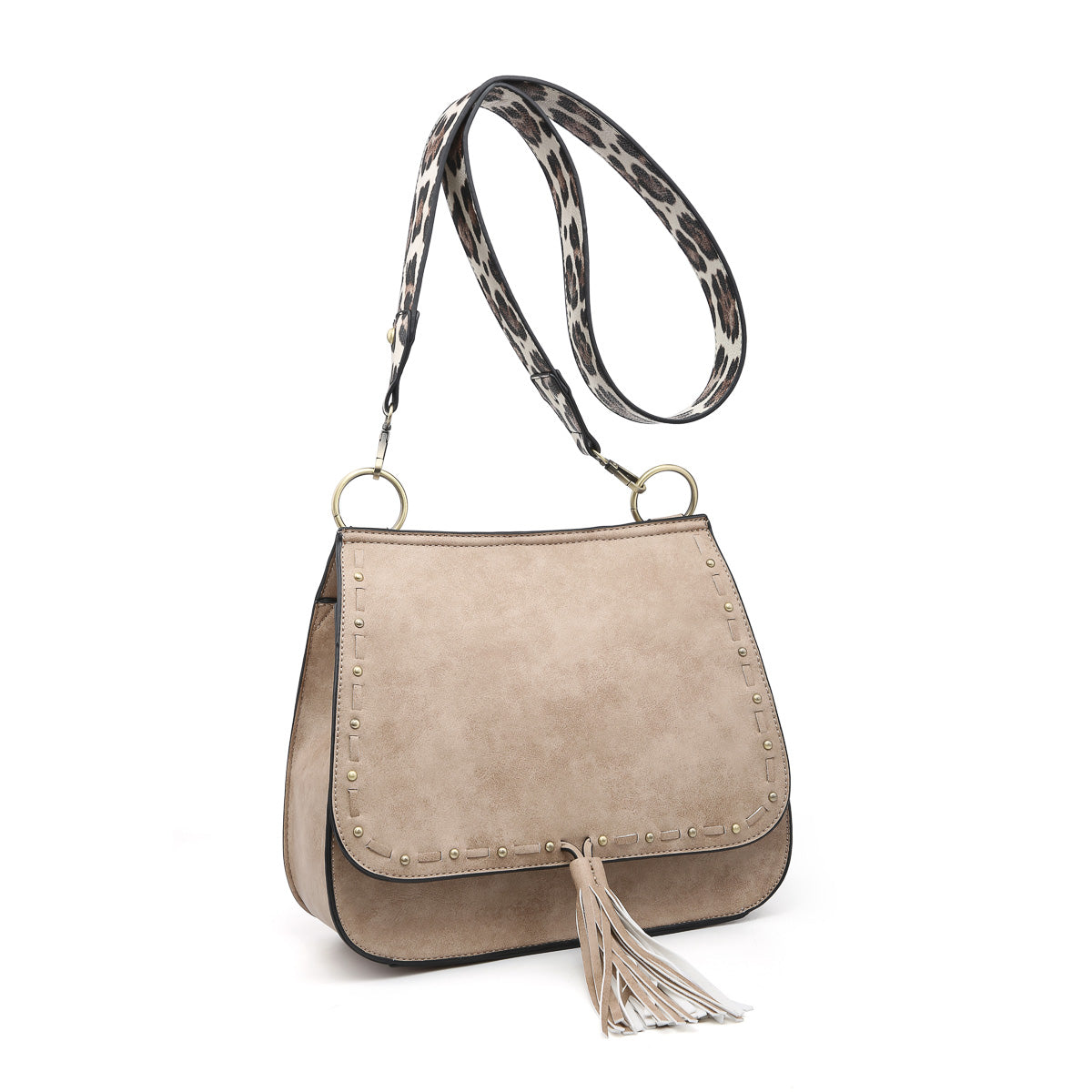 The Brinley Studded Crossbody Bag - Sand