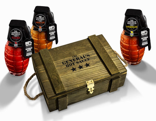The General's Hot Sauce - 3-Star Ammo Crate Gift Box