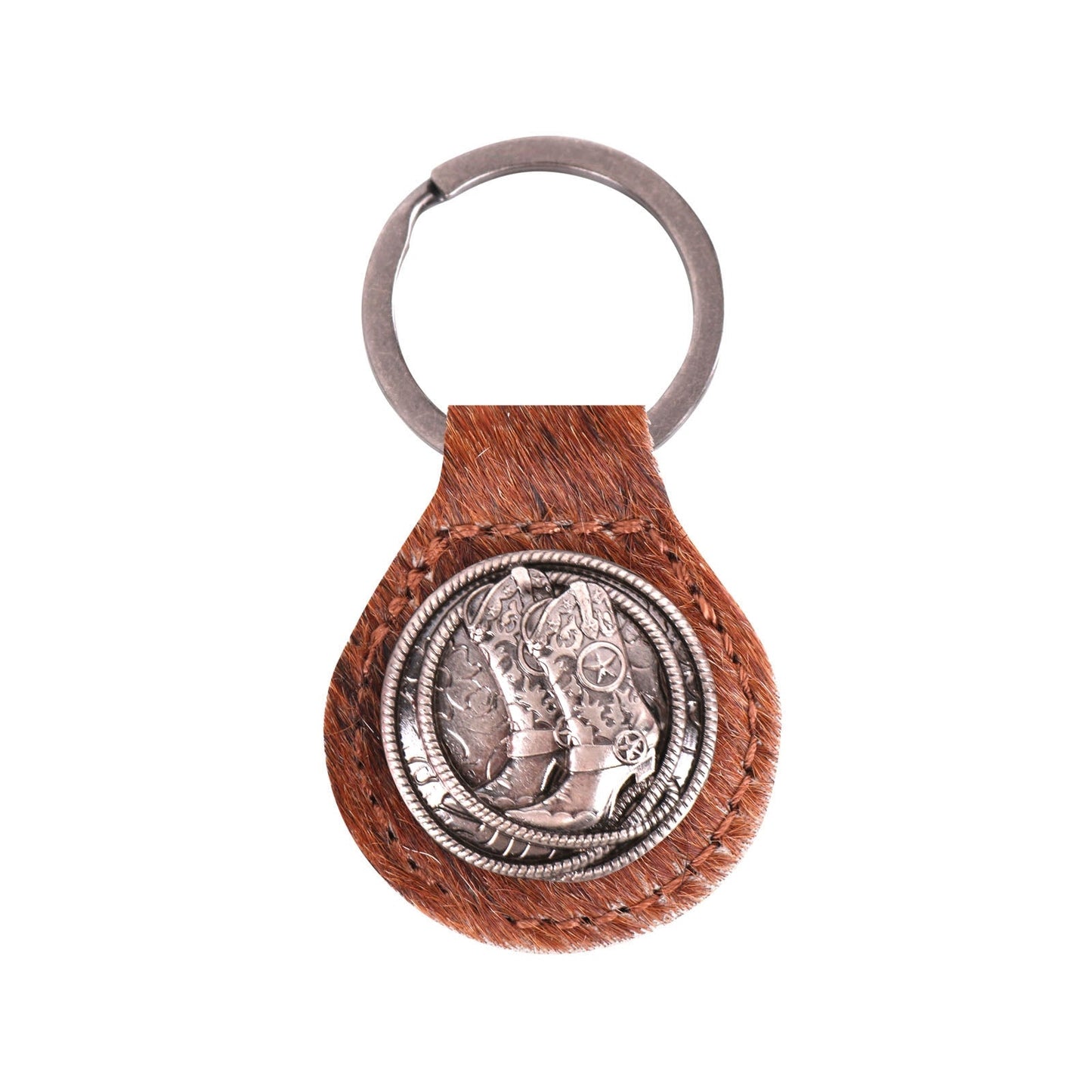 Montana West Hair-On Cowhide Cowboy Boots Key Fob/Chain