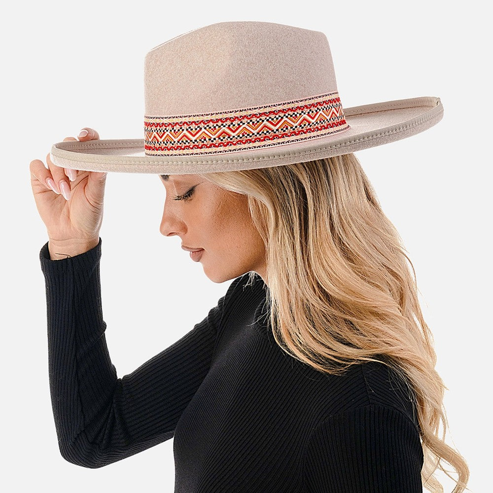 The Felicity Wool Blend Panama Hat TAN
