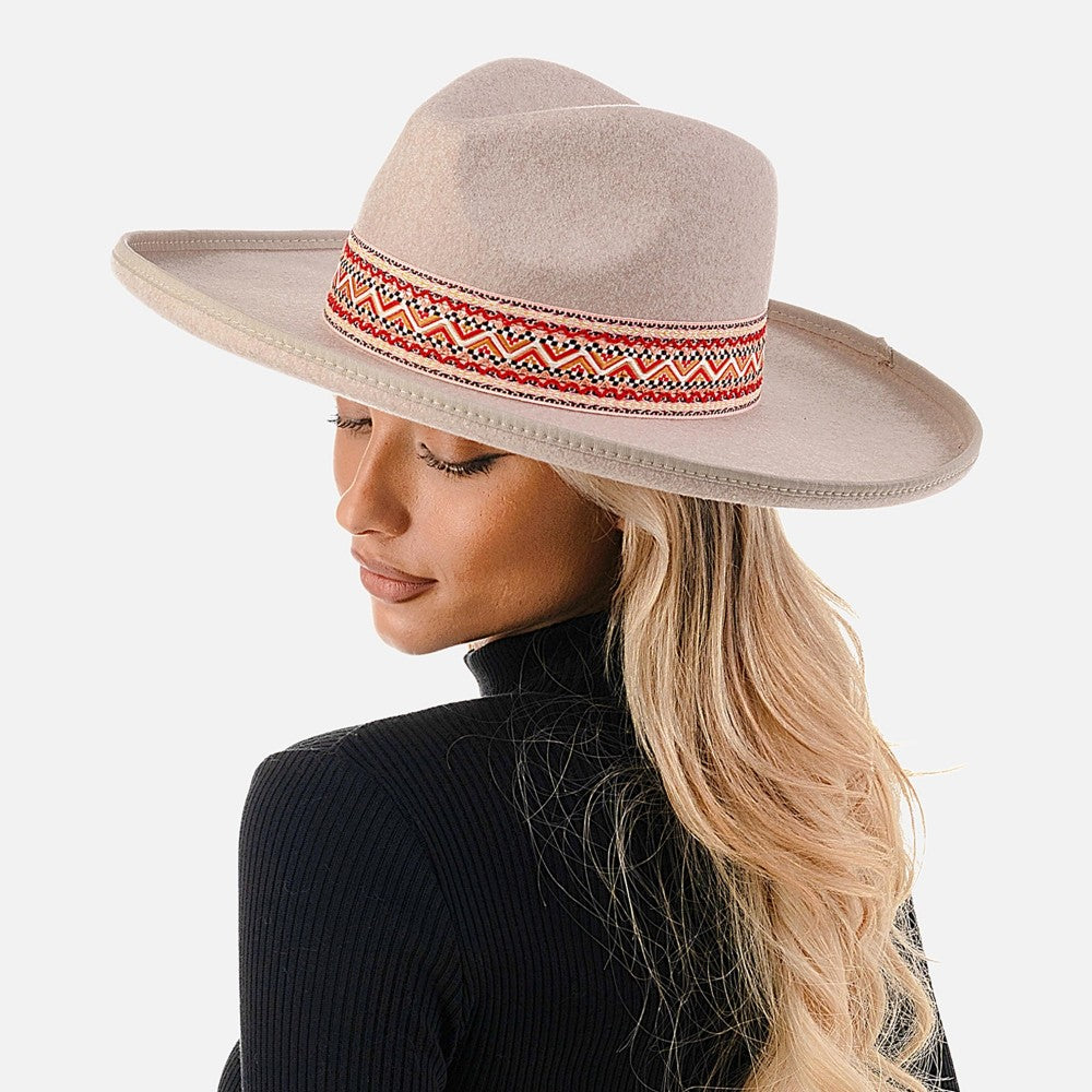 The Felicity Wool Blend Panama Hat TAN