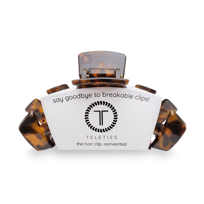 TELETIES - Classic Large Hair Clip - Tortoise