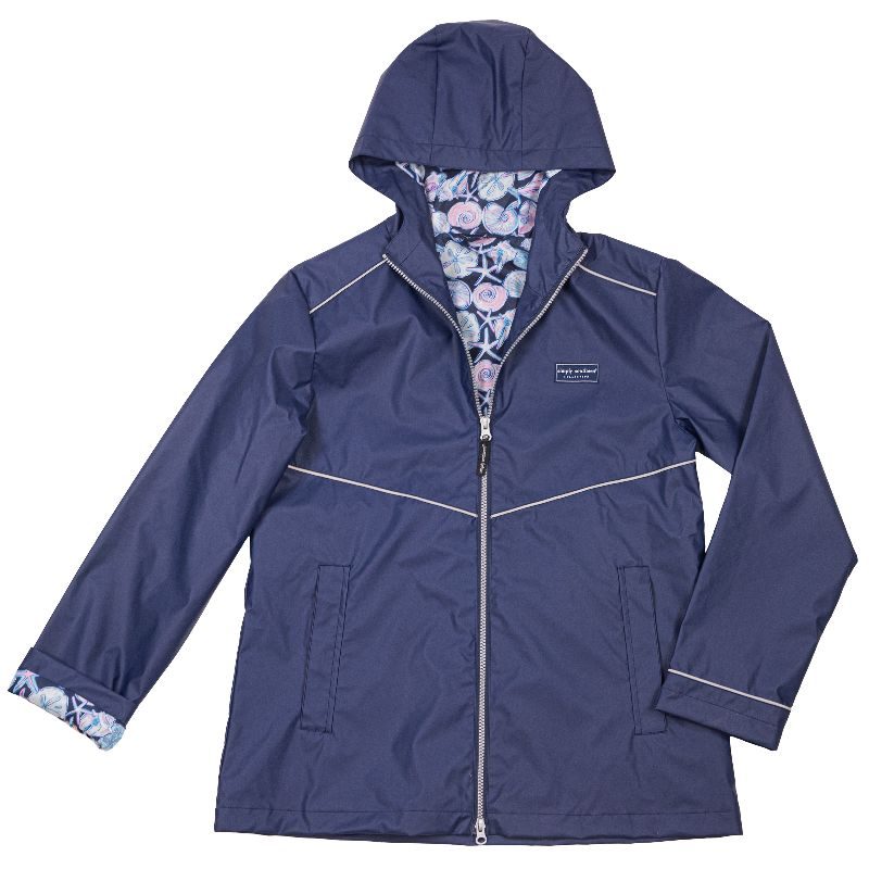 FINAL SALE - Simply Southern - Full Zip Rain Jacket - Navy