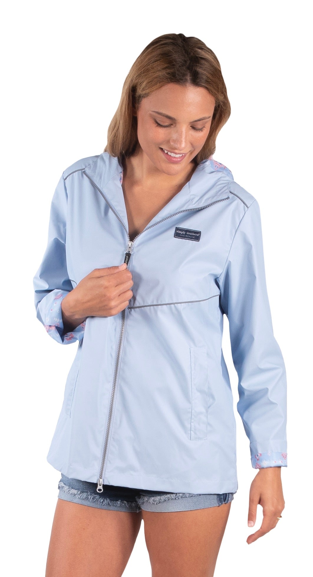FINAL SALE - Simply Southern - Full Zip Rain Jacket - Surf