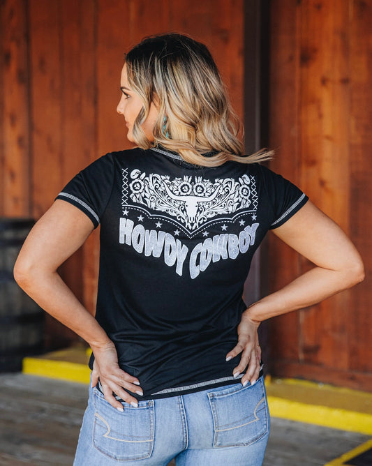 FINAL SALE - Howdy Cowboy Longhorn Western Top