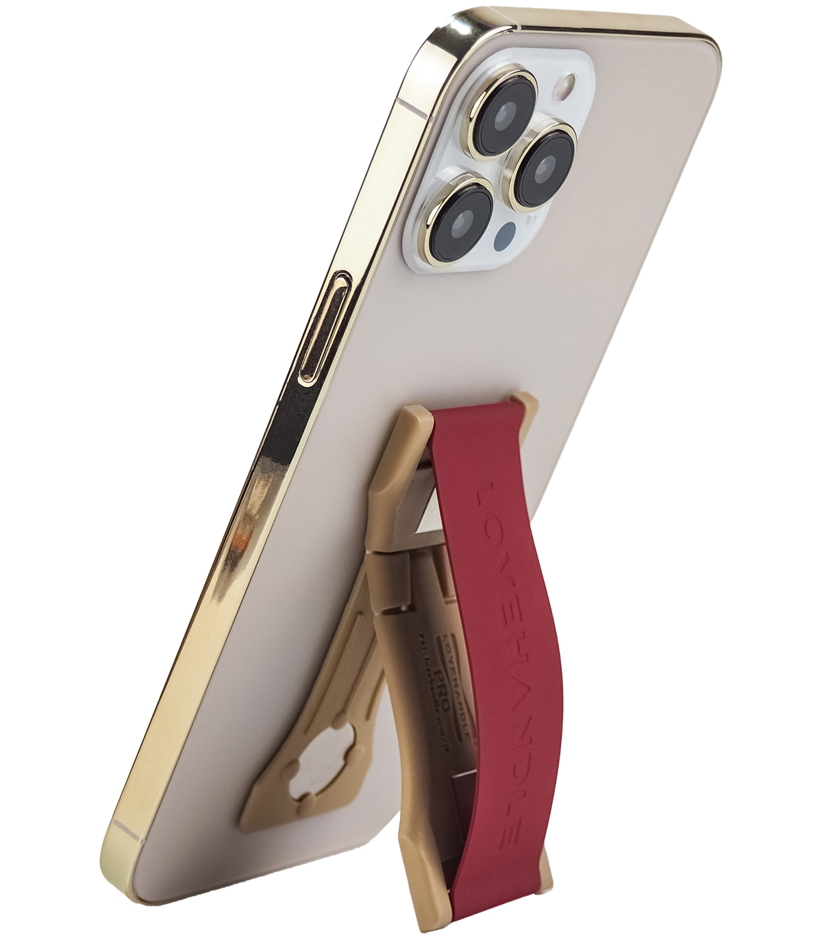 LoveHandle PRO Silicone Phone Grip - Maroon on Clear