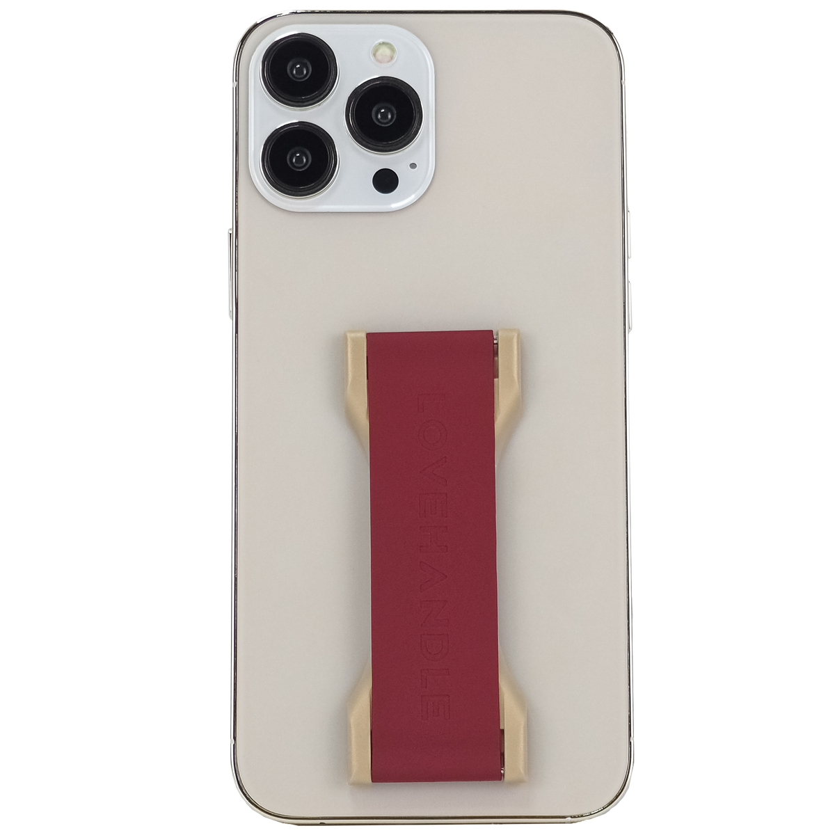 LoveHandle PRO Silicone Phone Grip - Maroon on Clear