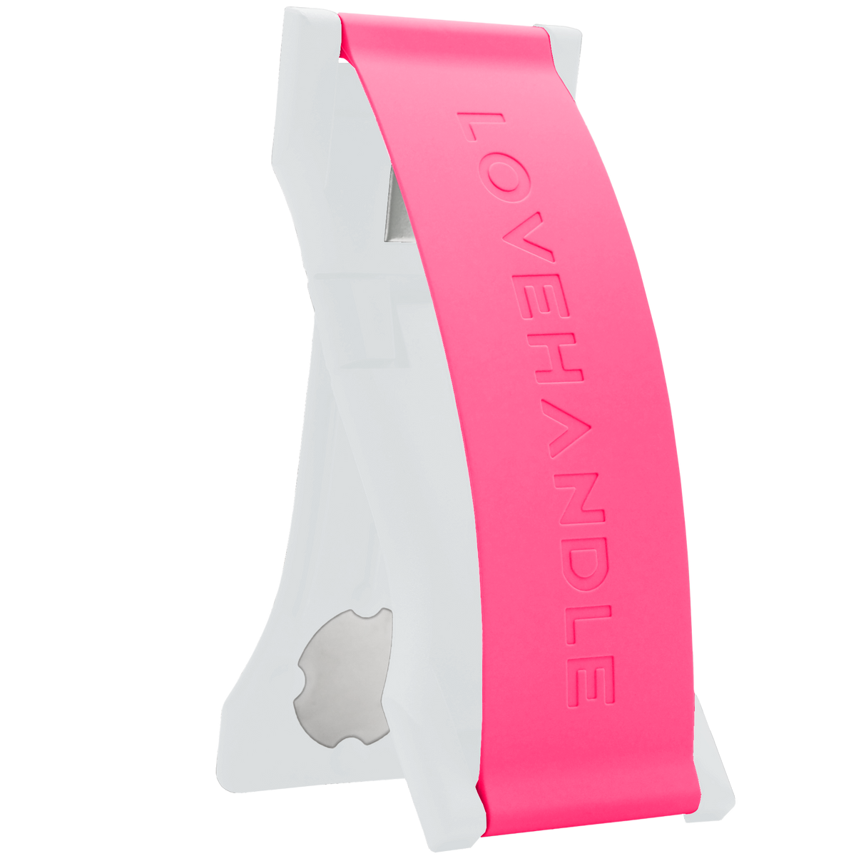 LoveHandle PRO Silicone Phone Grip - Hot Pink White Base