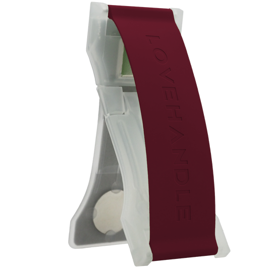 LoveHandle PRO Silicone Phone Grip - Maroon on Clear