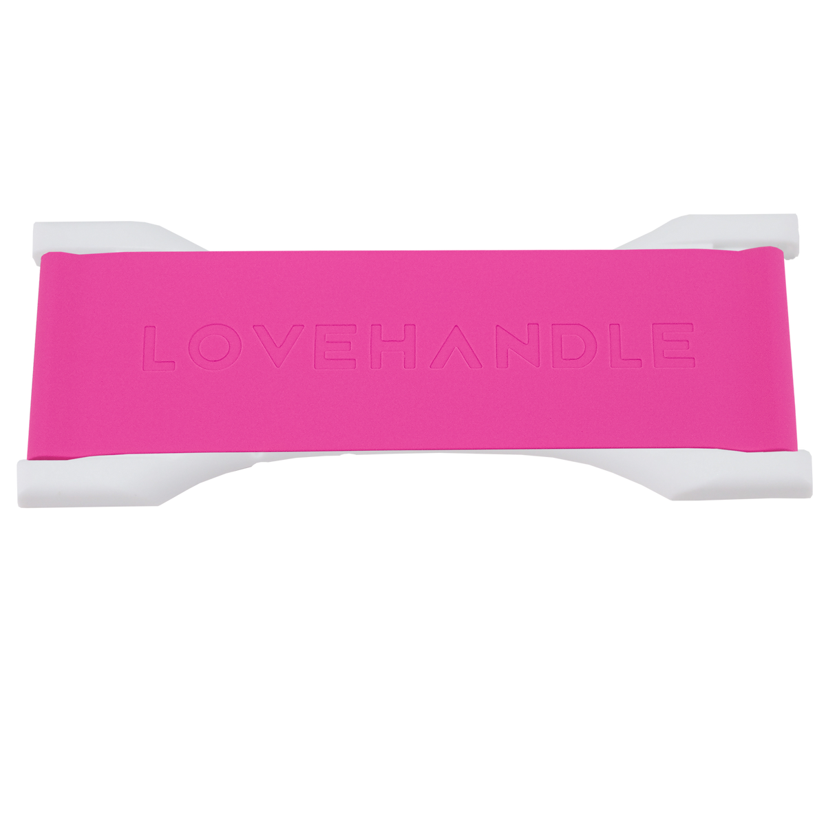 LoveHandle PRO Silicone Phone Grip - Hot Pink White Base