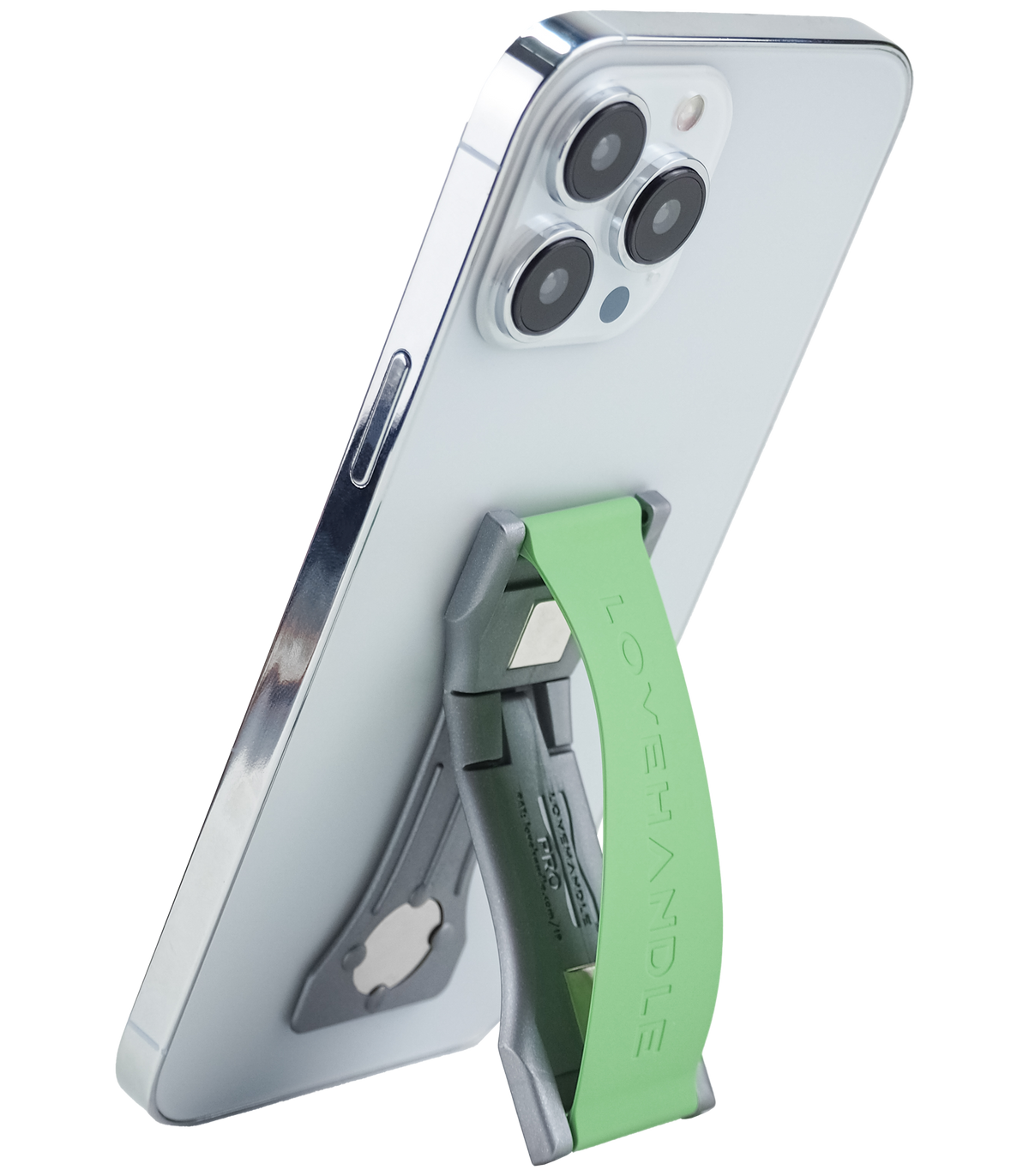 LoveHandle PRO Silicone Phone Grip - Fern Green/Clear Base