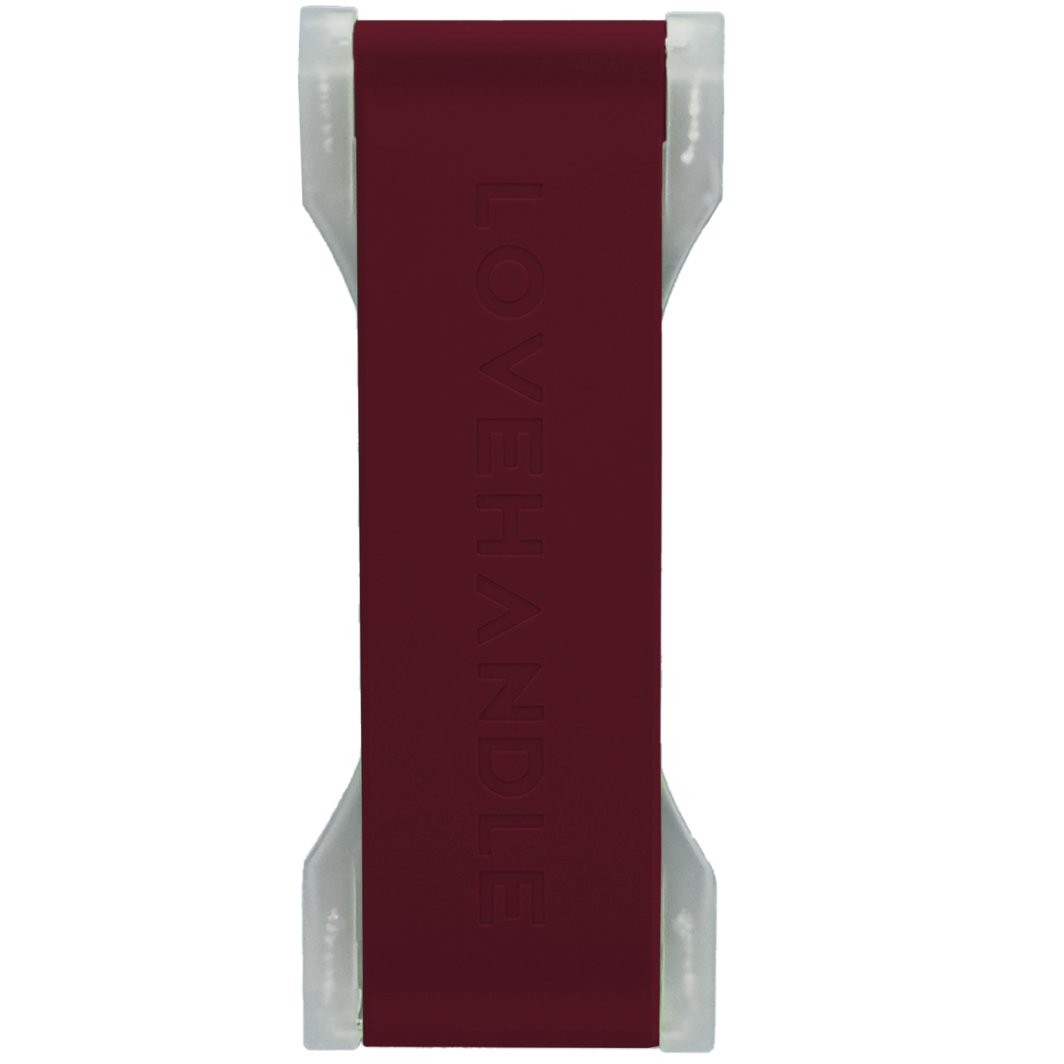 LoveHandle PRO Silicone Phone Grip - Maroon on Clear