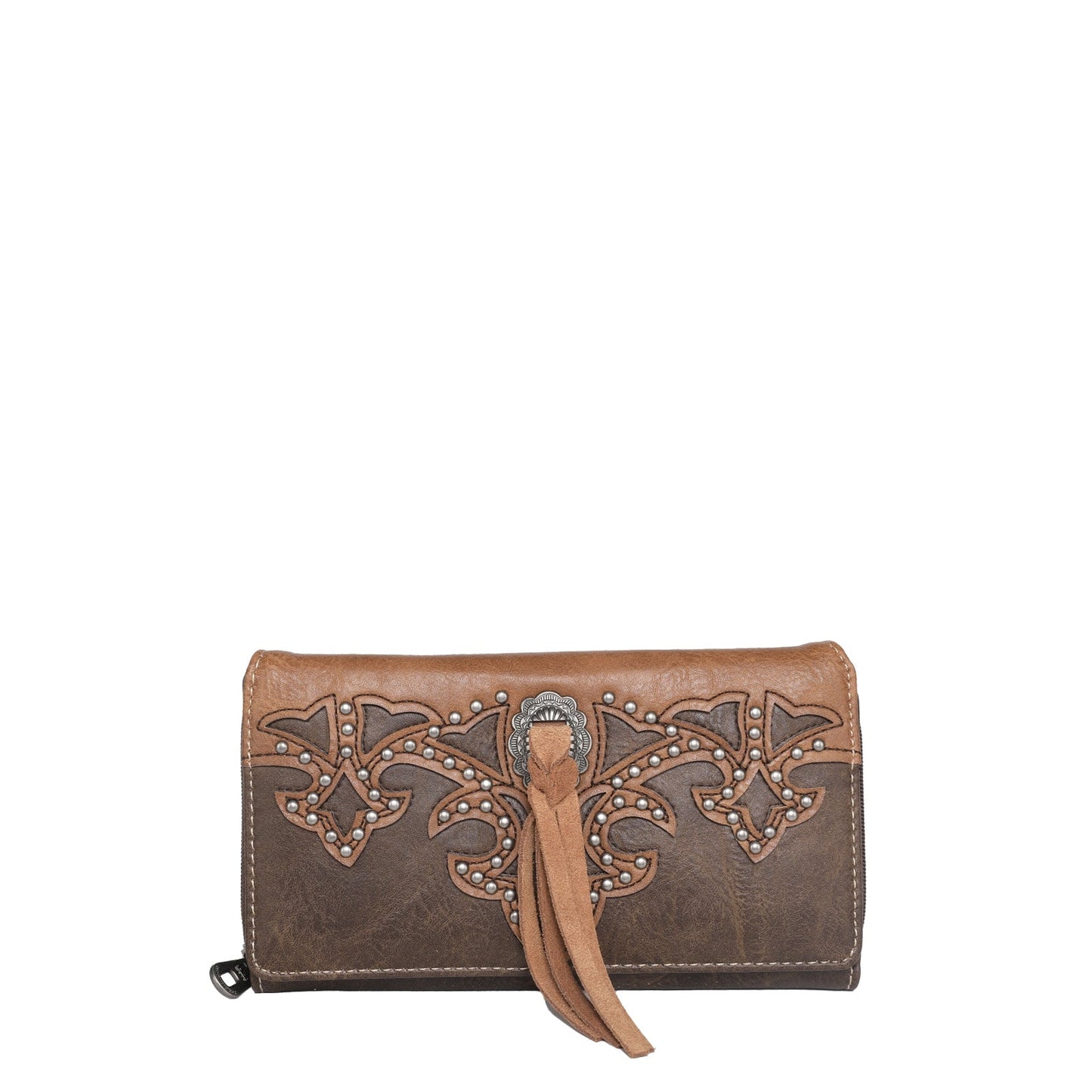 Montana West Boot Scroll Collection Wallet - Coffee