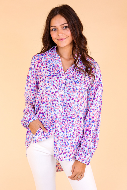 The Purrhaps She's Purrfect Leopard Button Down Top