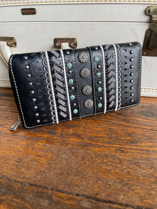 Montana West Studs Collection Wallet - Black