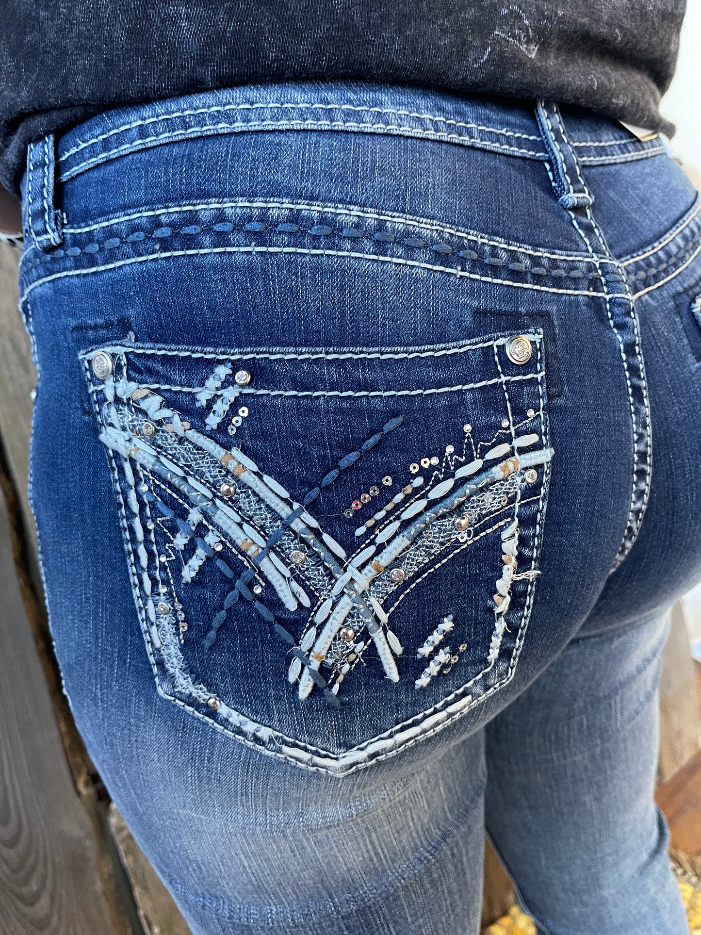 Grace In LA Brandee Embellished Boot Cut