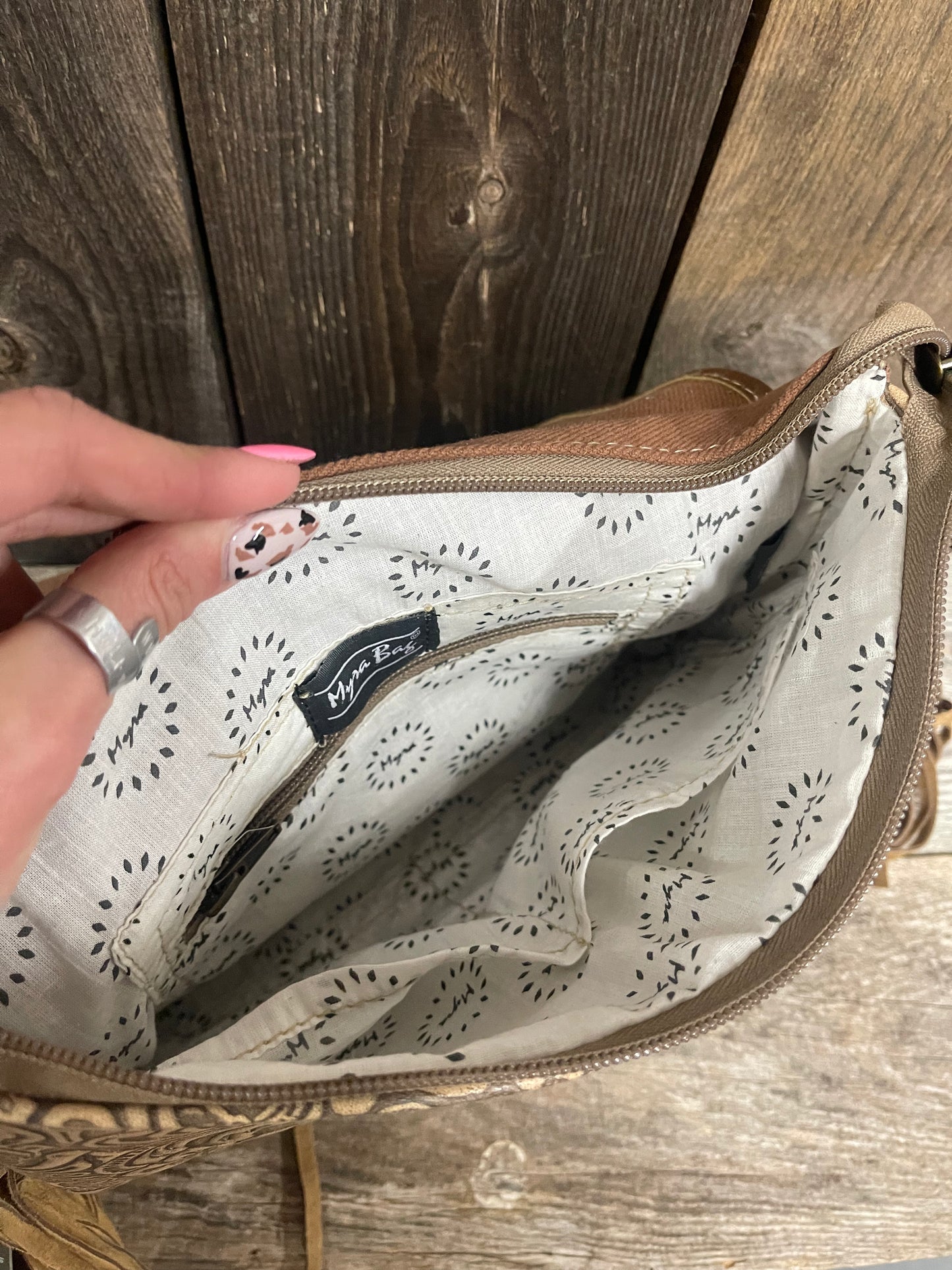 Myra Bag - Crosshair Tooled Leather Fringe Bag