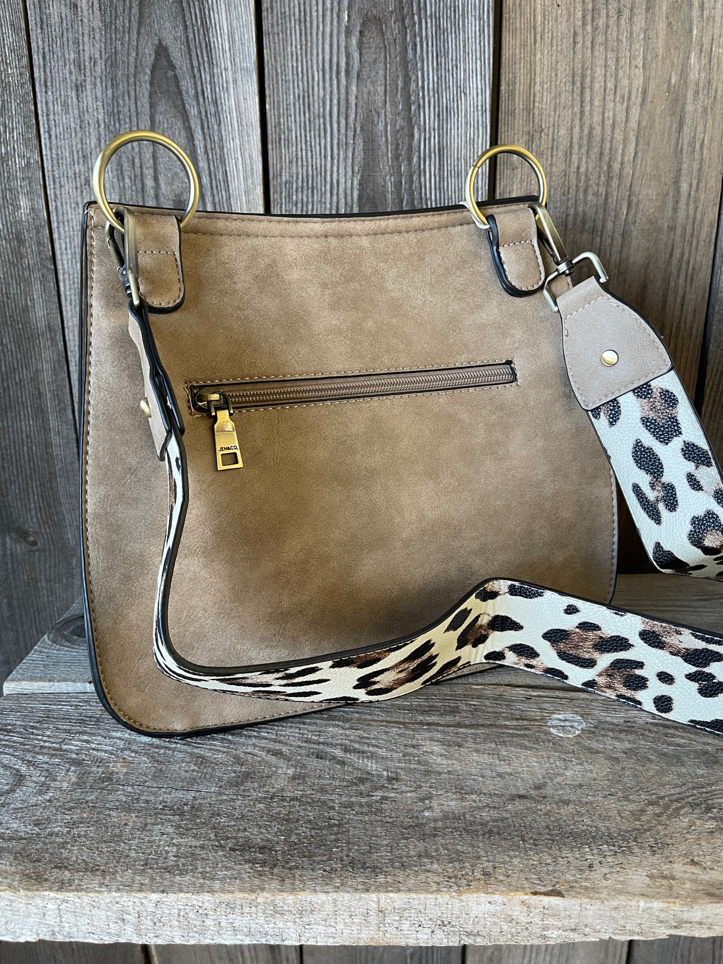 The Brinley Studded Crossbody Bag - Sand