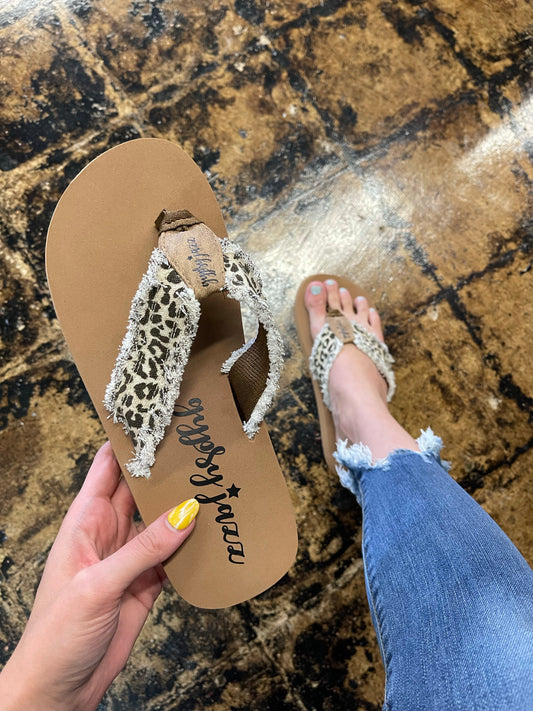 FINAL SALE - Gypsy Jazz Cream Leopard Flip Flop Sandal