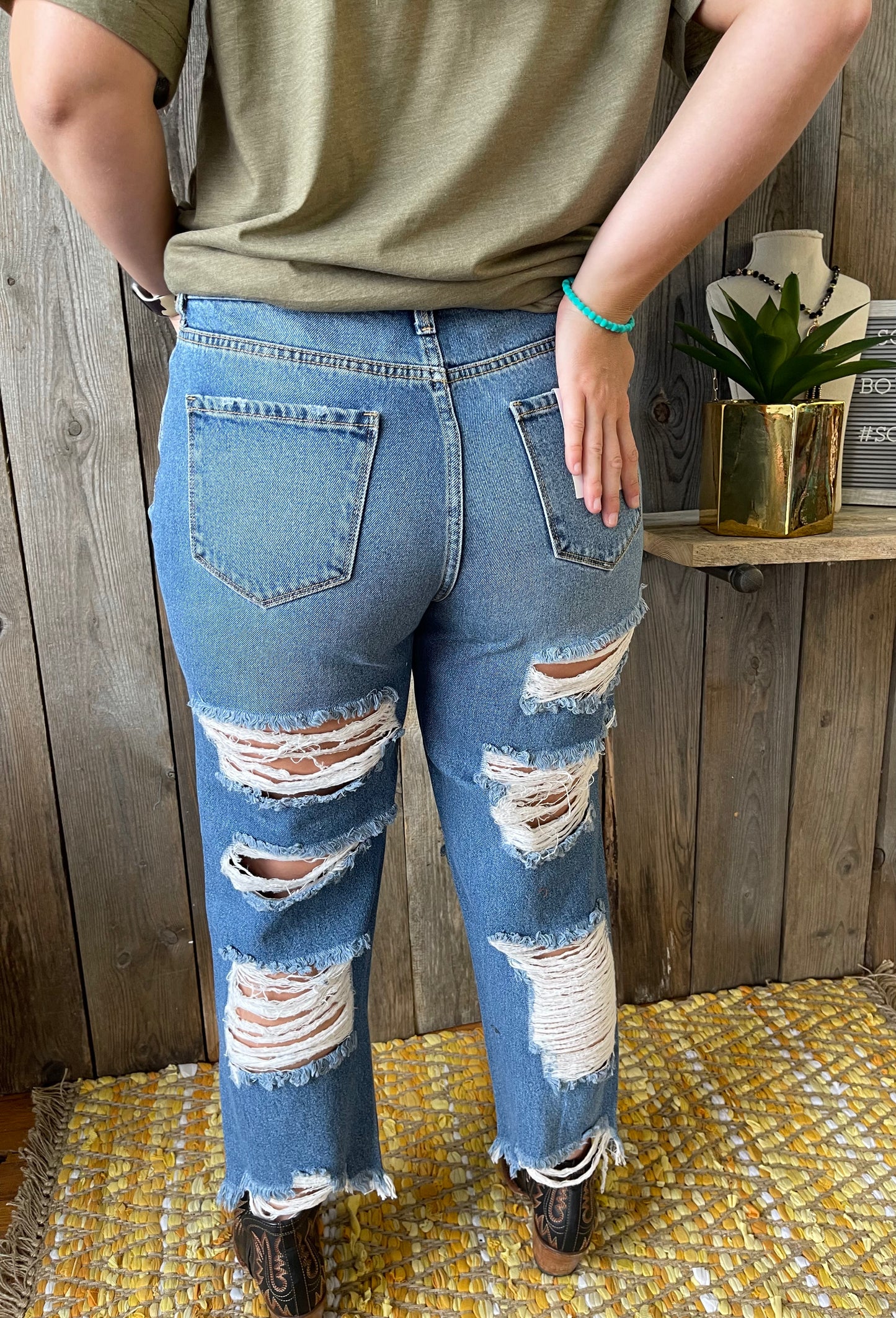 Cello Mandee Jean - High-Rise Distressed Cropped Straight