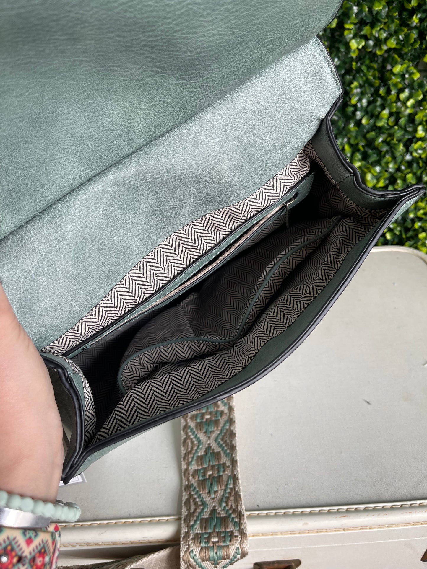 The Brinley Studded Crossbody Bag - Teal