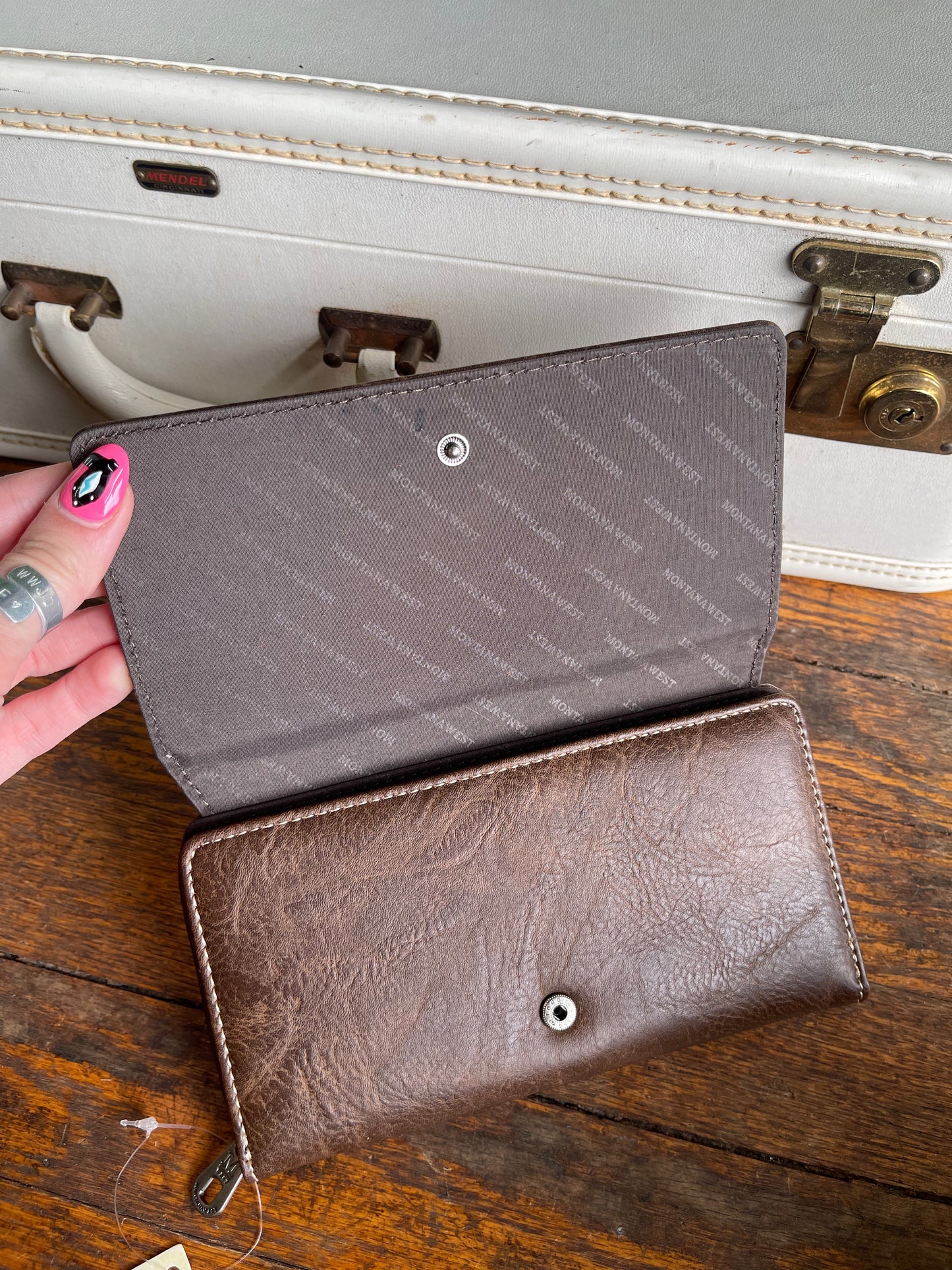 Montana West Boot Scroll Collection Wallet - Coffee